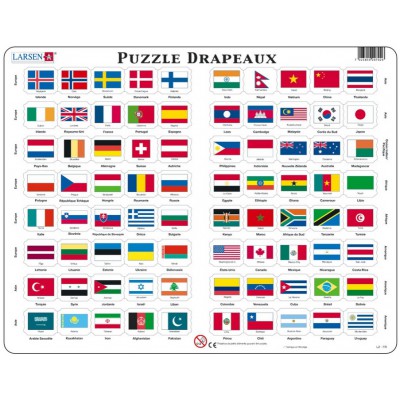 Puzzle Cadre - Drapeaux du Monde (en Français) - 80 pièces LARSEN