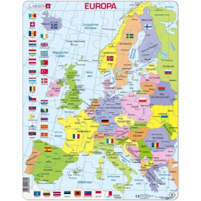 Puzzle Cadre - Carte de l'Europe (en Allemand) - 48 Teile - LARSEN Puzzle  acheter en ligne