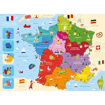 Puzzle 250 pieces - carte du monde - nathan - puzzle enfant +