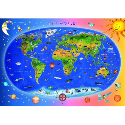 Carte du Monde pour Enfants (en anglais) - 300 pièces DINO