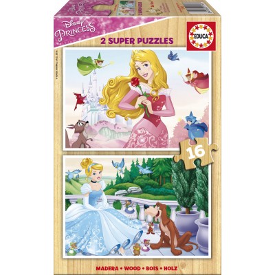 Puzzle 2 Puzzles en Bois - Princesses Disney