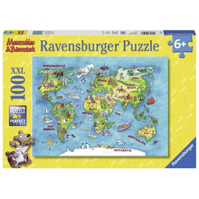 Puzzle 150 p XXL - La carte du monde des animaux, Puzzle enfant, Puzzle, Produits