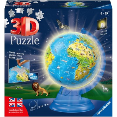 Puzzle 3D - Globe en Anglais - 188 pièces RAVENSBURGER