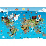 Puzzle  Perre-Anatolian-3338 Pièces XXL - Cartoon World Map
