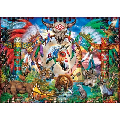 Puzzle Master-Pieces-82127 Premium Collection - Tribal Spirit Animals