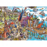 Puzzle  Cobble-Hill-44504 DoodleTown: Village Viking