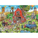 Puzzle  Cobble-Hill-44509 DoodleTown: La Folie de la Basse-Cour