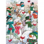 Puzzle  Cobble-Hill-45028 Pièces XXL - Hill of a Lot of Snowmen