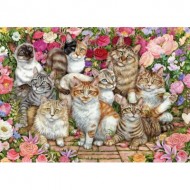Puzzle  Jumbo-11246 Floral Cats