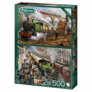 Puzzle  Jumbo-11331 Mail by Rail (2x500 Pièces)