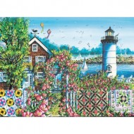 Puzzle  Sunsout-14641 Nene Thomas : Roses d'Eté au Port