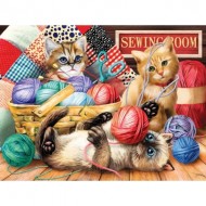 Puzzle  Sunsout-28935 Tom Wood - Kitties Fun Time