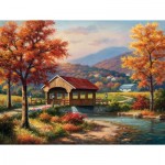 Puzzle  Sunsout-36610 Pièces XXL - Covered Bridge in Fall