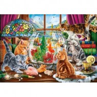 Puzzle  Sunsout-42973 Pièces XXL - Chatons et Aquarium