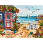 Puzzle  Sunsout-62924 Nancy Wernersbach - Beach Summer Cottage