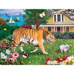 Puzzle  Sunsout-72030 La Promenade du Tigre