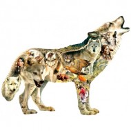 Puzzle  Sunsout-96049 Greg Giordano - Native American Wolf