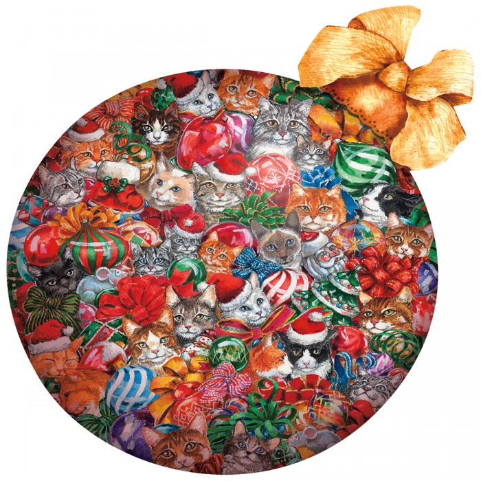 Puzzle Sunsout-98201 Décoration de Noël Chats