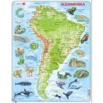  Larsen-A25-DE Puzzle Cadre - Carte de l'Amérique du Sud (en Allemand)