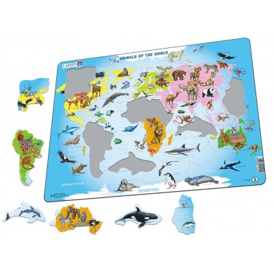 Larsen-A34-GB Puzzle Cadre - Animals of the World