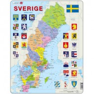  Larsen-A7-SE Puzzle Cadre - Carte de la Suède (en Suédois)
