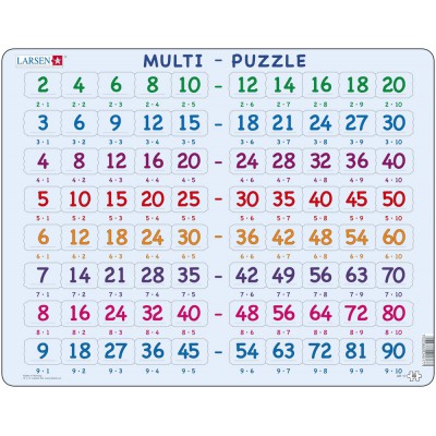 Larsen-AR17 Puzzle Cadre - Apprendre à Compter : Tables de Multiplications