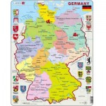  Larsen-K21-GB Puzzle Cadre - Carte de l'Allemagne (en Anglais)