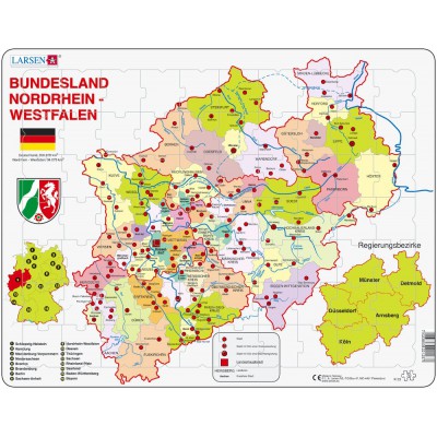 Larsen-K23-DE Puzzle Cadre - Bundesland : Nordrhein-Westfalen (en Allemand)