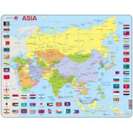  Larsen-K44-GB Puzzle Cadre - Carte de l'Asie (en Anglais)