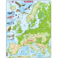  Larsen-K70-IT Puzzle Cadre - Carte Topographique de l'Europe (Italien)