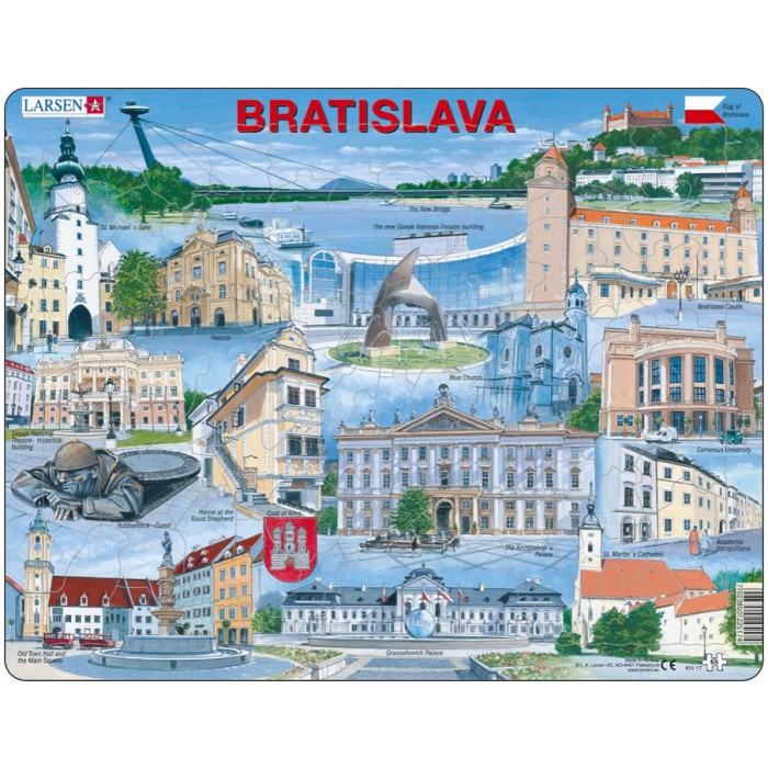 Larsen-KH17-EN Puzzle Cadre - Souvenirs de Bratislava, Slovaquie (en Anglais)