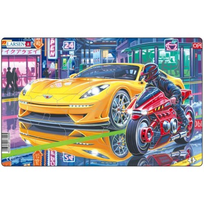 Larsen-U21-1 Puzzle Cadre - Sports Cars in the City