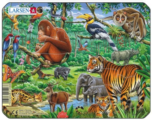 Puzzle Cadre - Animaux de la Jungle Larsen-U11-2 14 pièces Puzzles