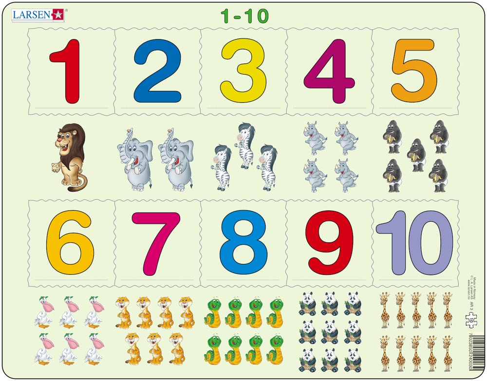 Puzzle Cadre - Apprendre à Compter : Les Chiffres de 1 à 10 Puzzle ...