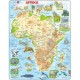 Puzzle Cadre - Carte de l'Afrique et ses Animaux (en Allemand)