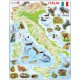 Puzzle Cadre - Carte de l'Italie avec ses Animaux (en Italien)