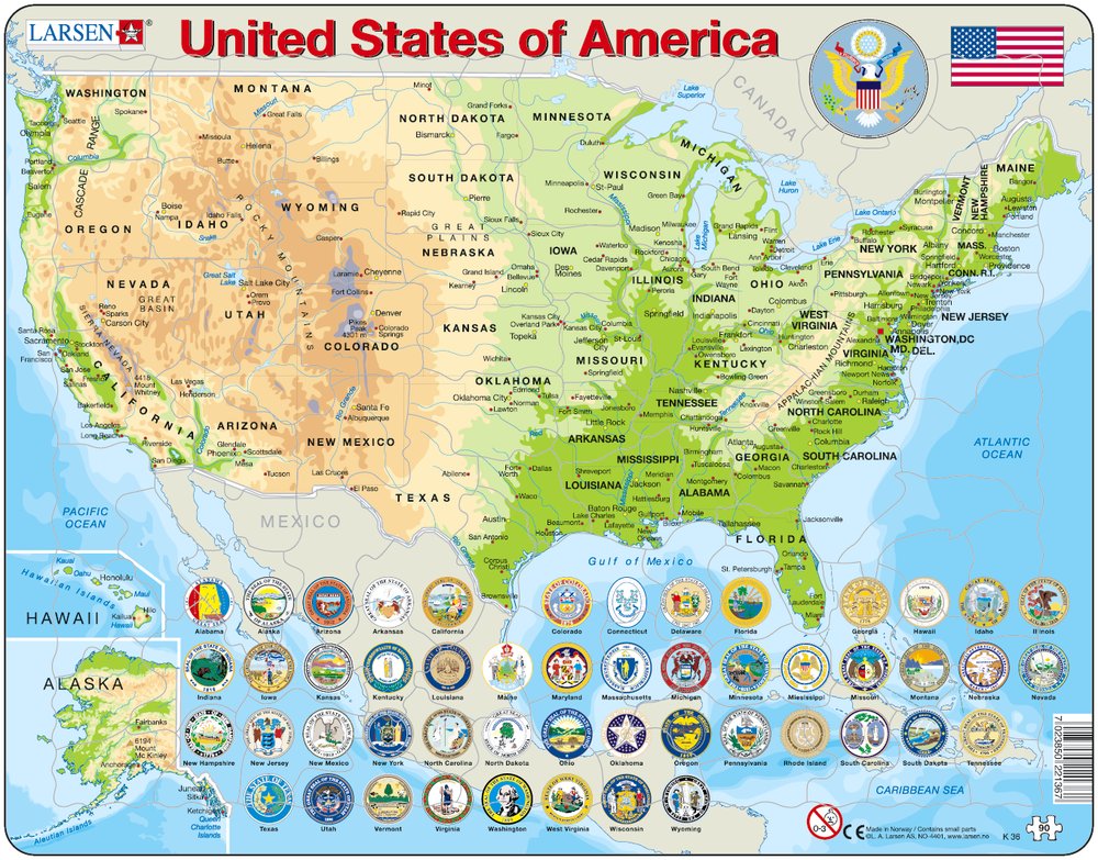 Carte des États-Unis d'Amérique à imprimer - Lulu la taupe, jeux