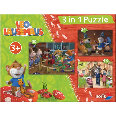 Noris-6060-31428 3 Puzzles - Léo la Souris