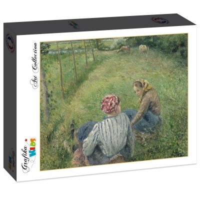 Puzzle Grafika-F-31249 Camille Pissarro : Jeunes Paysannes se Reposant dans les Champs Près de Pontoise, 1882