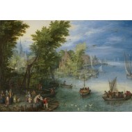 Puzzle  Grafika-F-31718 Jan Brueghel - River Landscape, 1607