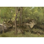 Puzzle  Grafika-F-32141 Jean-Baptiste-Camille Corot : Rochers en Forêt de Fontainebleau, 1860-1865