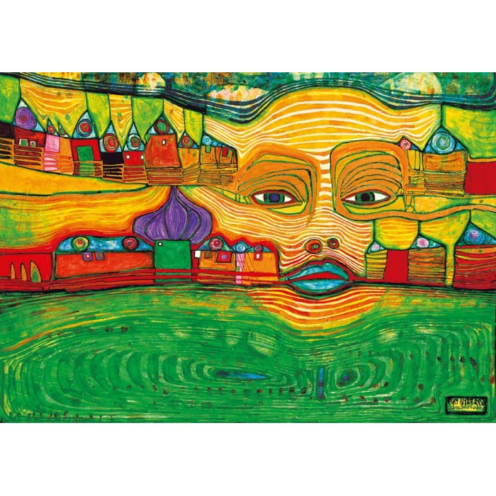 Puzzle  Art-by-Bluebird-F-60257 Hundertwasser - Irinaland over the Balkans, 1969