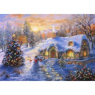 Puzzle  Bluebird-Puzzle-F-90516 Christmas Cottage