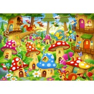 Puzzle  Bluebird-Puzzle-F-90653 Gnomes in Mushroom Homes