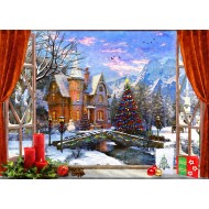 Puzzle  Bluebird-Puzzle-F-90674 Christmas Mountain View