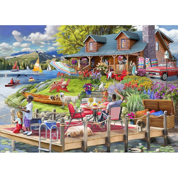 Puzzle  Bluebird-Puzzle-F-90939 Lake View Cabin Mountain Time