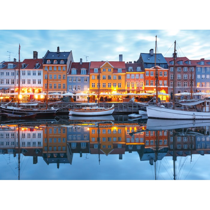 Puzzle  Bluebird-Puzzle-F-90992 Nyhavn à la Tombée de la Nuit - Copenhague