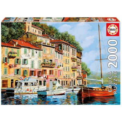 Puzzle Educa-16776 La Barca Rossa alla Calata, Guido Borelli