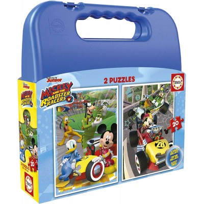 Educa-17639 2 Puzzles - Mickey Roadster Racers