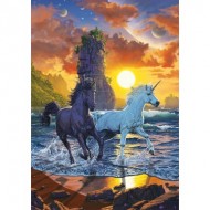 Puzzle  Educa-19025 Licornes sur la Plage
